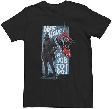 Marvel Big & Tall Marvel Spider-Man Far From Home We Have A job To Do Poster Tee, Men's, Size: 3XL Tall, Black