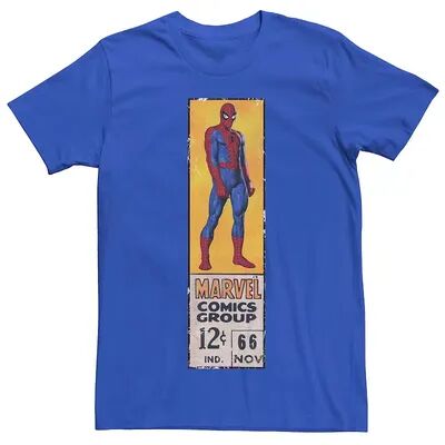 Licensed Character Men's Marvel's Comics Spider-Man Vintage Label Tee, Size: Large, Med Blue