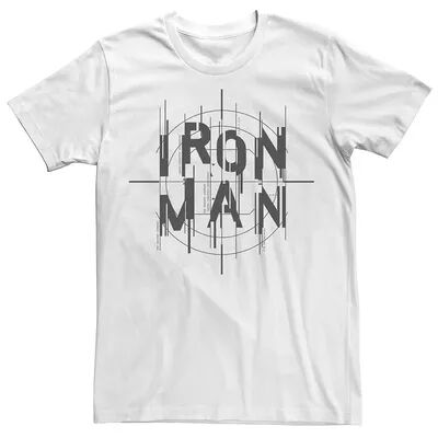 Marvel Men's Marvel Iron Man Cross Hair Distorted Logo Graphic Tee, Size: XL, White