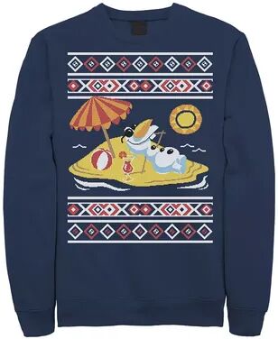 Disney Men's Disney Frozen Olaf In Summer Holiday Sweater Style Sweatshirt, Size: XL, Blue