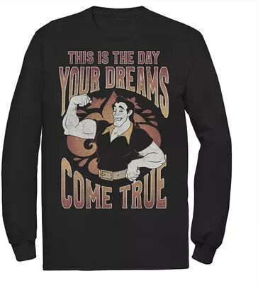 Disney Men's Disney Villains Beauty & the Beast Gaston The Day Your Dreams Come True Long Sleeve Tee, Size: Medium, Black