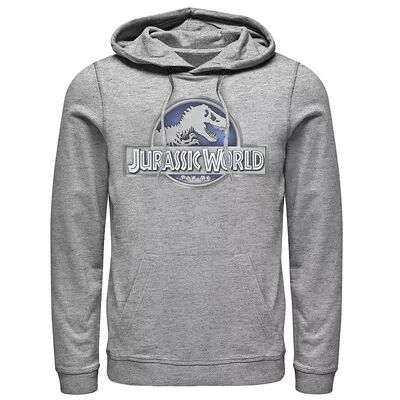 Licensed Character Men's Jurassic World Classic Metal Coin Logo Graphic Pullover Hoodie, Size: Large, Med Grey
