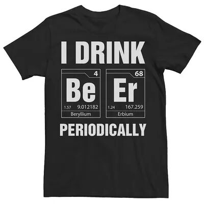 Licensed Character Men's I Drink Beer Periodically Element Squares Graphic Tee, Size: Large, Black