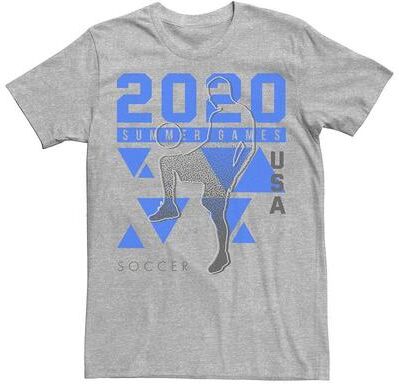 Licensed Character Men's 2020 Summer Games USA Soccer Tee, Size: Large, Med Grey