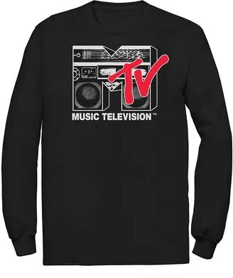 Licensed Character Men's MTV Boom Box Logo Vintage Tee, Size: XL, Black