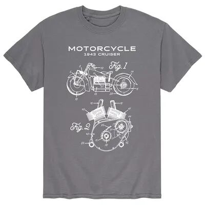 Licensed Character Men's Motorcycle Rendering Tee, Size: Medium, Grey