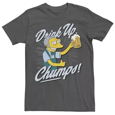 Licensed Character Men's The Simpsons Mo Drink Up Chumps! Tee, Size: Large, Grey
