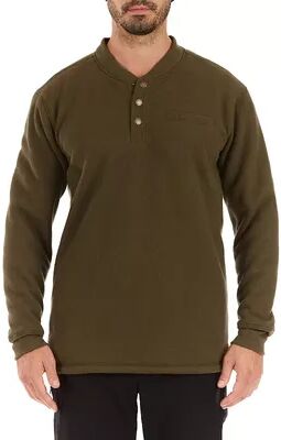 Smith's Workwear Men's Smith's Workwear Regular-Fit Sherpa Bonded Thermal Henley Pullover, Size: XL, Med Green