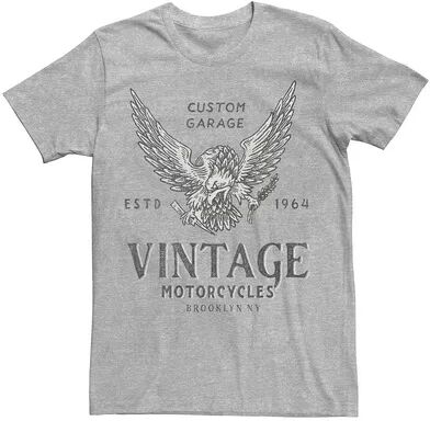 Licensed Character Men's Vintage Motorcycles Brooklyn, NY Custom Garage Tee, Size: XXL, Med Grey