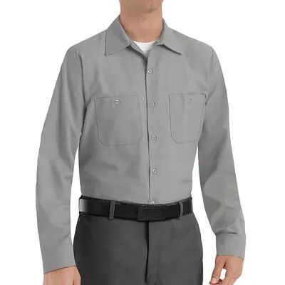 Red Kap Men's Red Kap Classic-Fit Industrial Button-Down Work Shirt, Size: XL, Grey