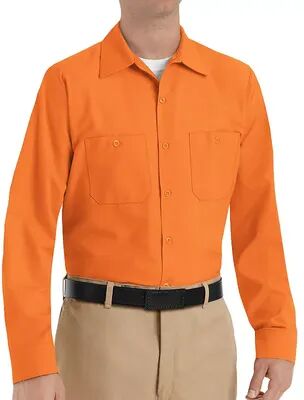 Red Kap Big & Tall Red Kap Classic-Fit Industrial Button-Down Work Shirt, Men's, Size: XL Tall, Orange