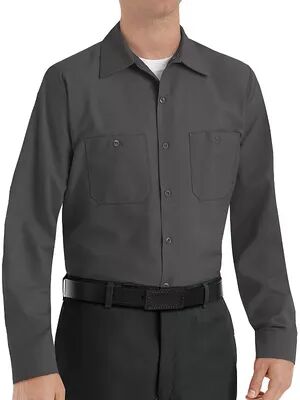 Red Kap Men's Red Kap Classic-Fit Industrial Button-Down Work Shirt, Size: Large, Grey