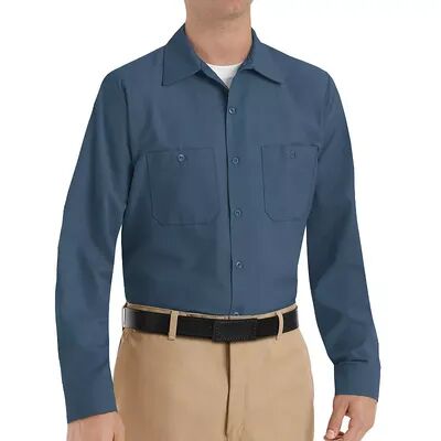 Red Kap Men's Red Kap Classic-Fit Industrial Button-Down Work Shirt, Size: XXL, Blue