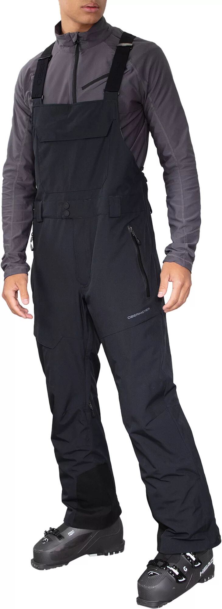 Photos - Ski Wear Obermeyer Men's Perseus Bib Pants, Medium, Black 22obemmprssbbpntxmou