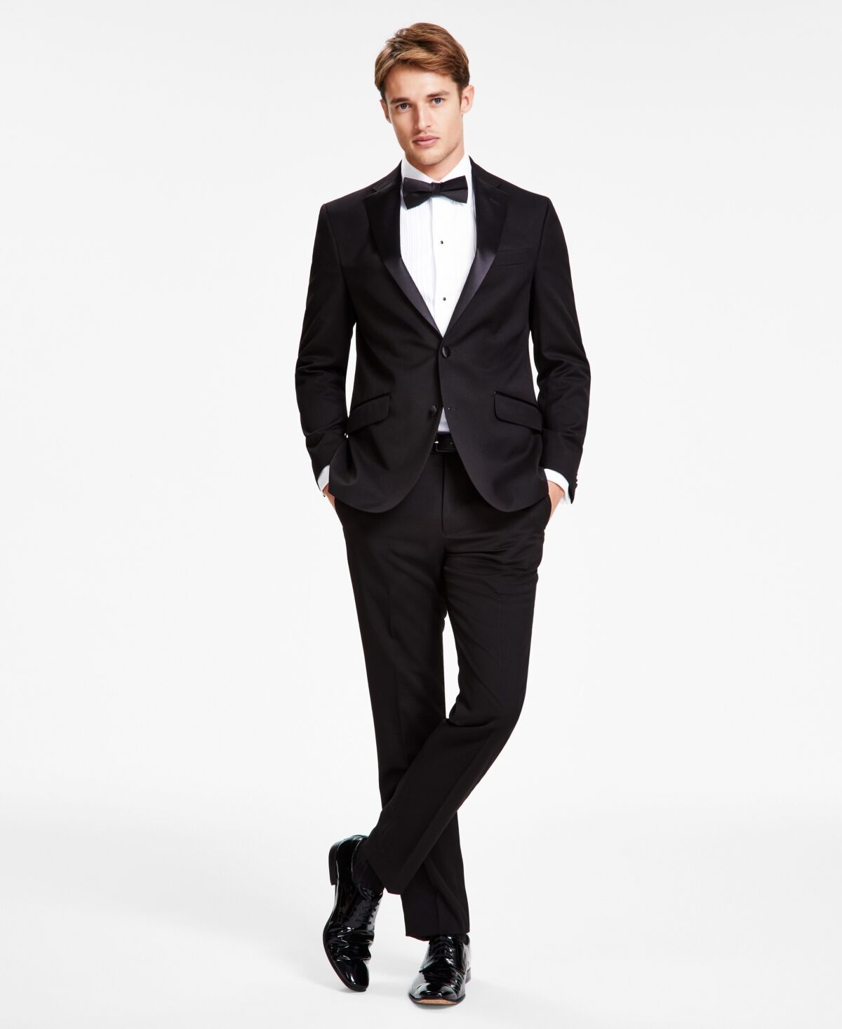 Kenneth Cole Reaction Men's Slim-Fit Ready Flex Tuxedo Suit - Black