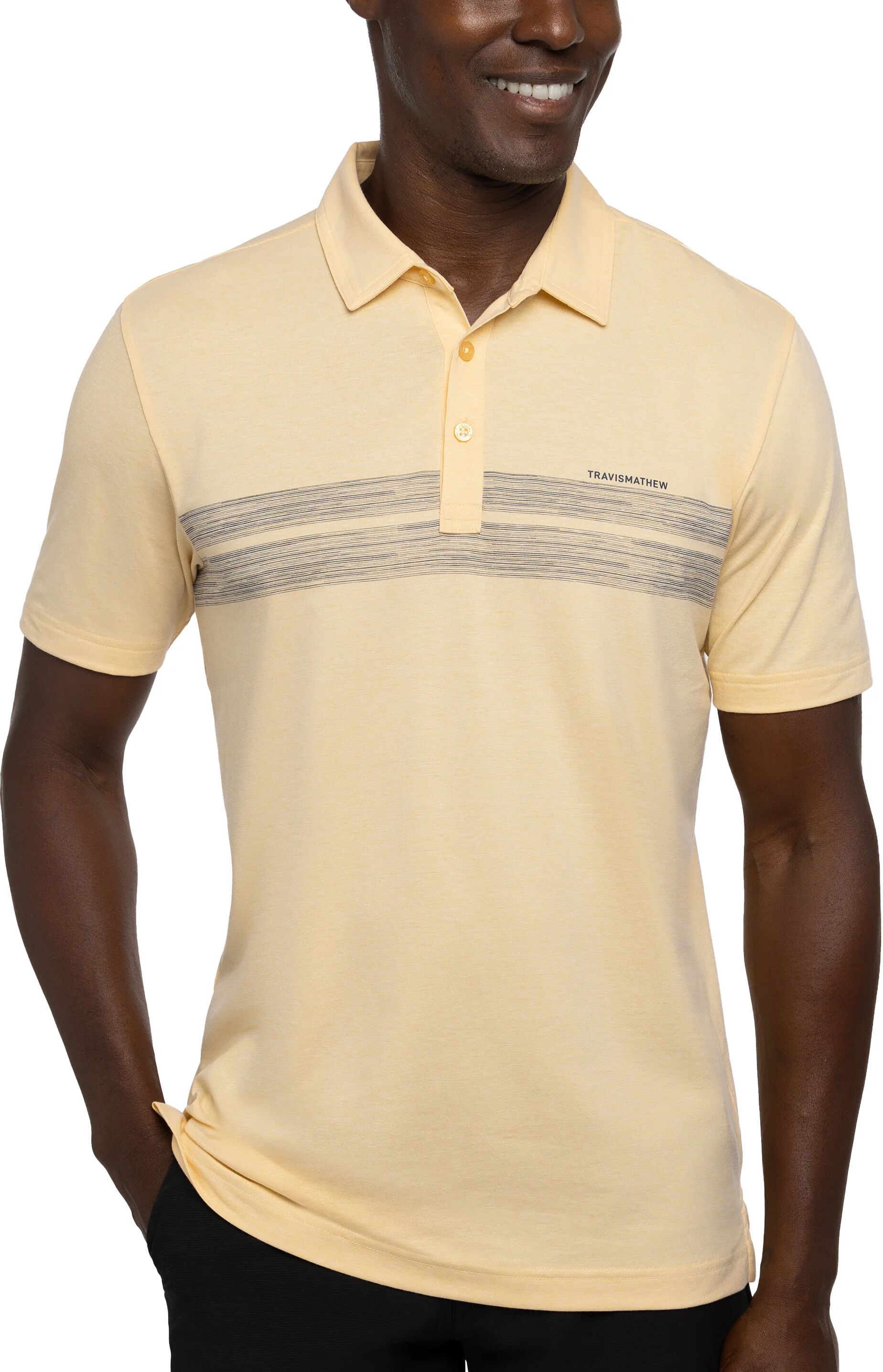 TravisMathew Lot of Pesos Men's Golf Polo - Yellow, Size: Small