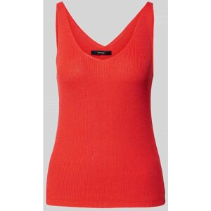 Vero Moda Stricktop mit abgerundetem V-Ausschnitt Modell 'NEWLEX SUN' - women - ROT - M