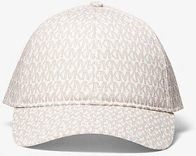 MICHAEL Michael Kors MK Logo Print Stretch Cotton Baseball Cap - Bone