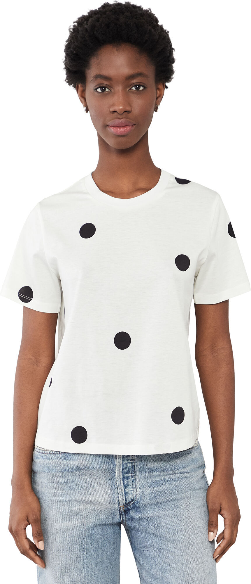 3.1 Phillip Lim Dotted Print T-Shirt Antique White/Black XS  Antique White/Black  size:XS