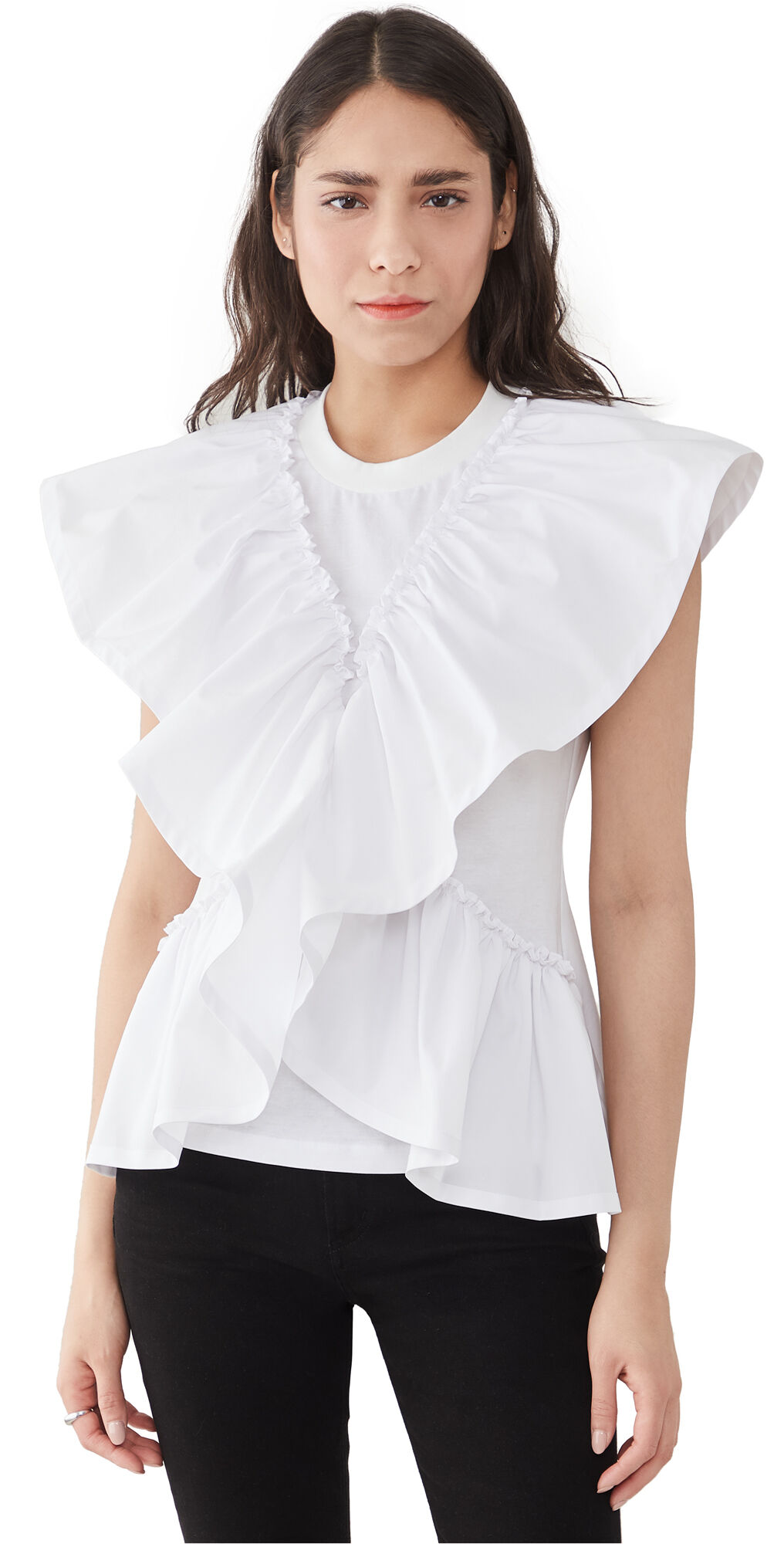 3.1 Phillip Lim Butterfly Ruffle Sleeve Tank Off White L  Off White  size:L