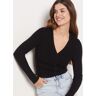 Gilet col v boutonné  - EVE -  XL - Noir - Etam