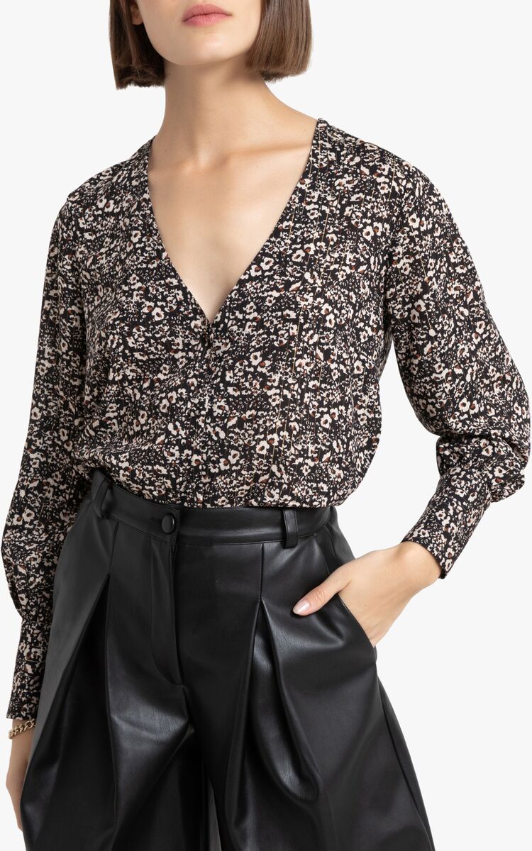 LA REDOUTE COLLECTIONS Blouse col V imprimée léopard