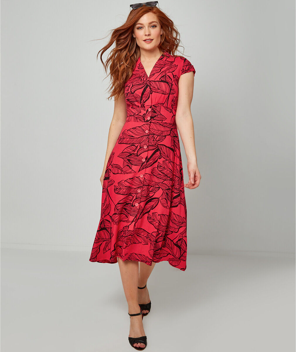 JOE BROWNS Robe-chemise midi, manches courtes imprimé fleuri