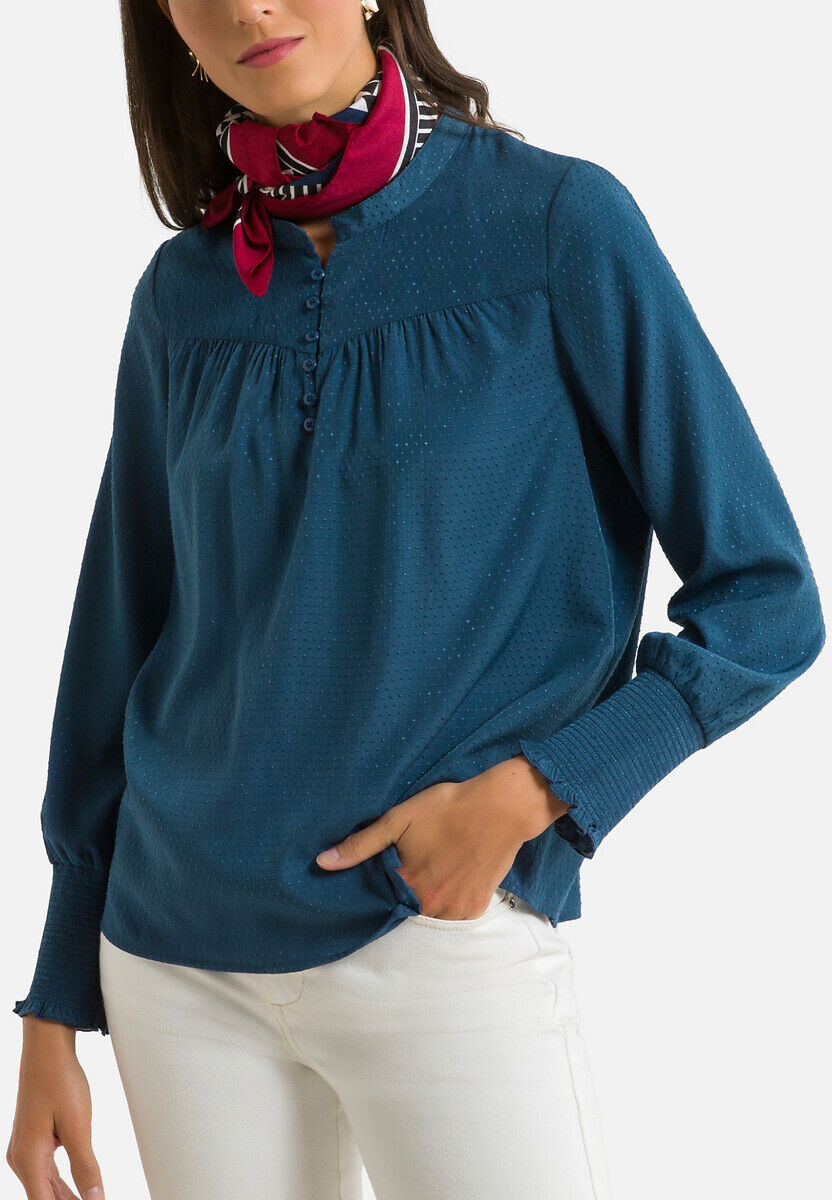 ANNE WEYBURN Blouse fantaisie col rond, manches longues