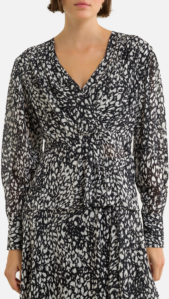 THE KOOPLES Blouse col v imprimé graphique, manches longues