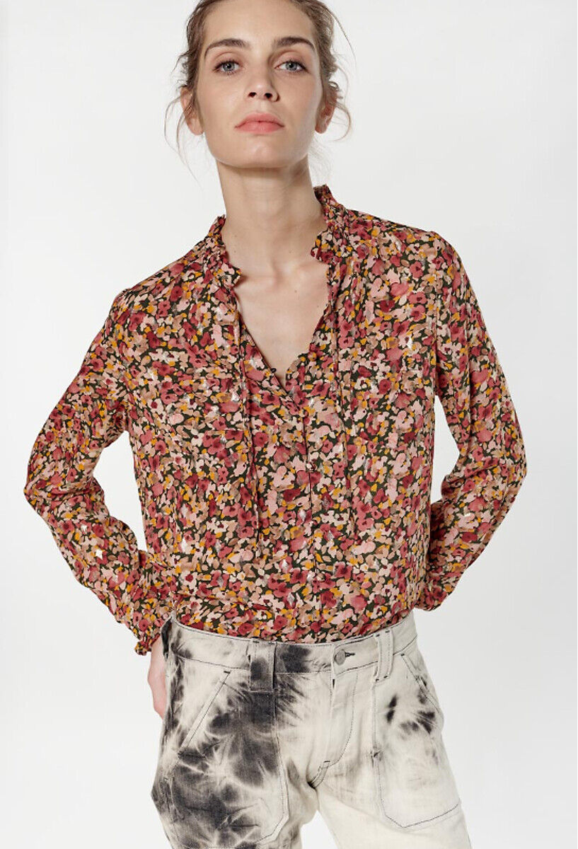 LE TEMPS DES CERISES Blouse fleurie manches longues