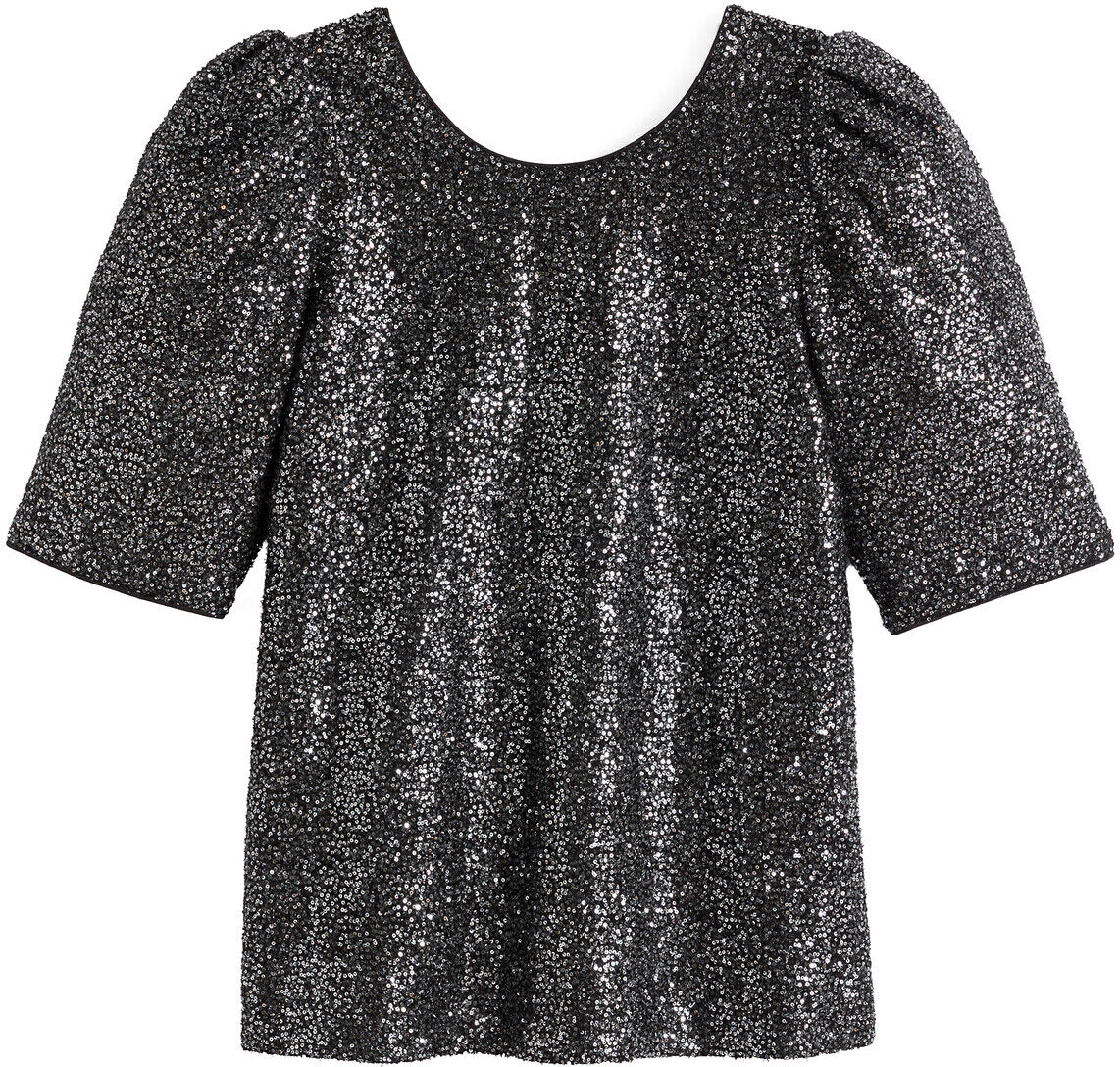 LA REDOUTE COLLECTIONS Blouse encolure ronde, manches courtes à sequins