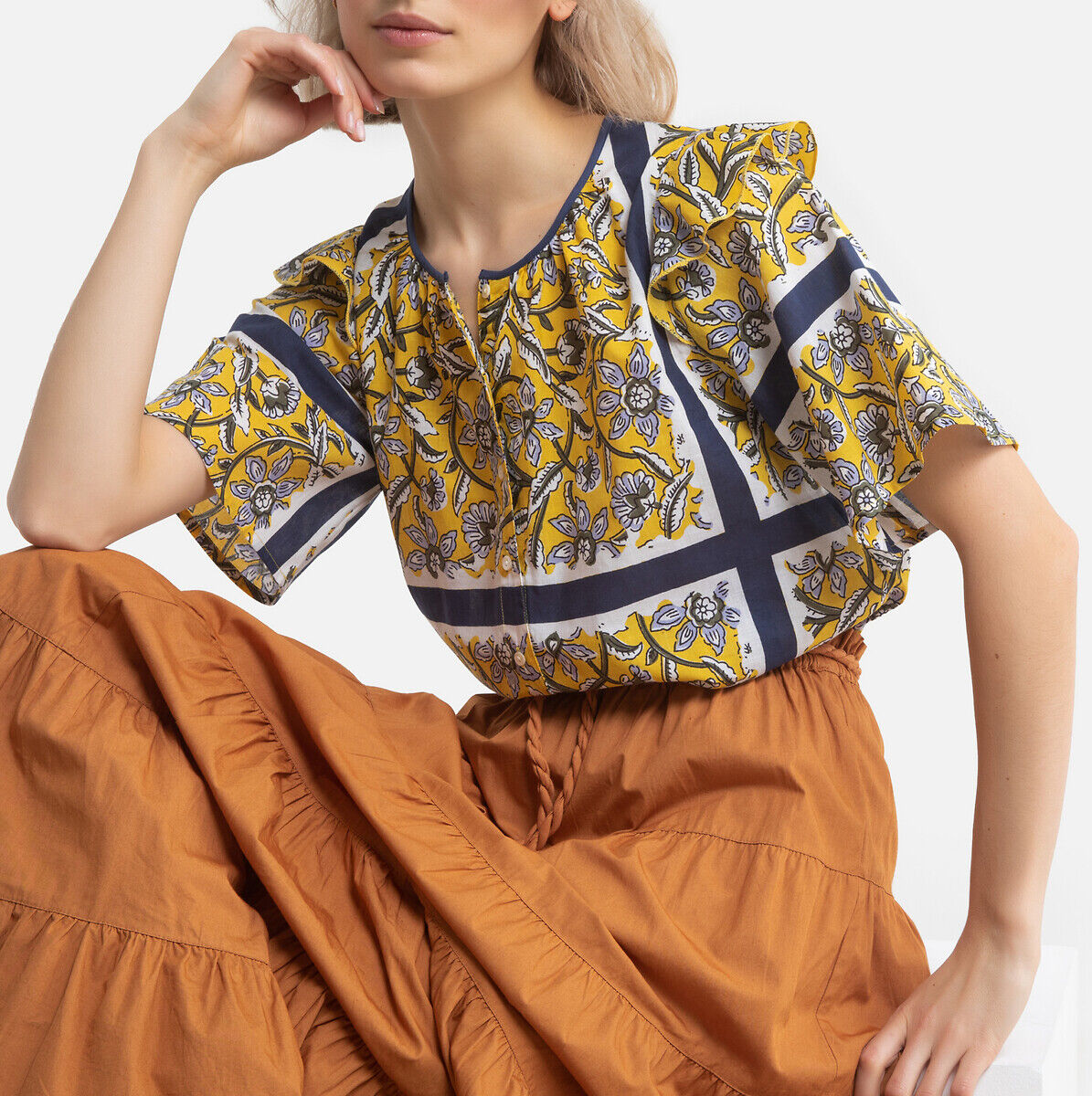 ANTIK BATIK Blouse imprimé manches courtes MARIUS BLOUSE