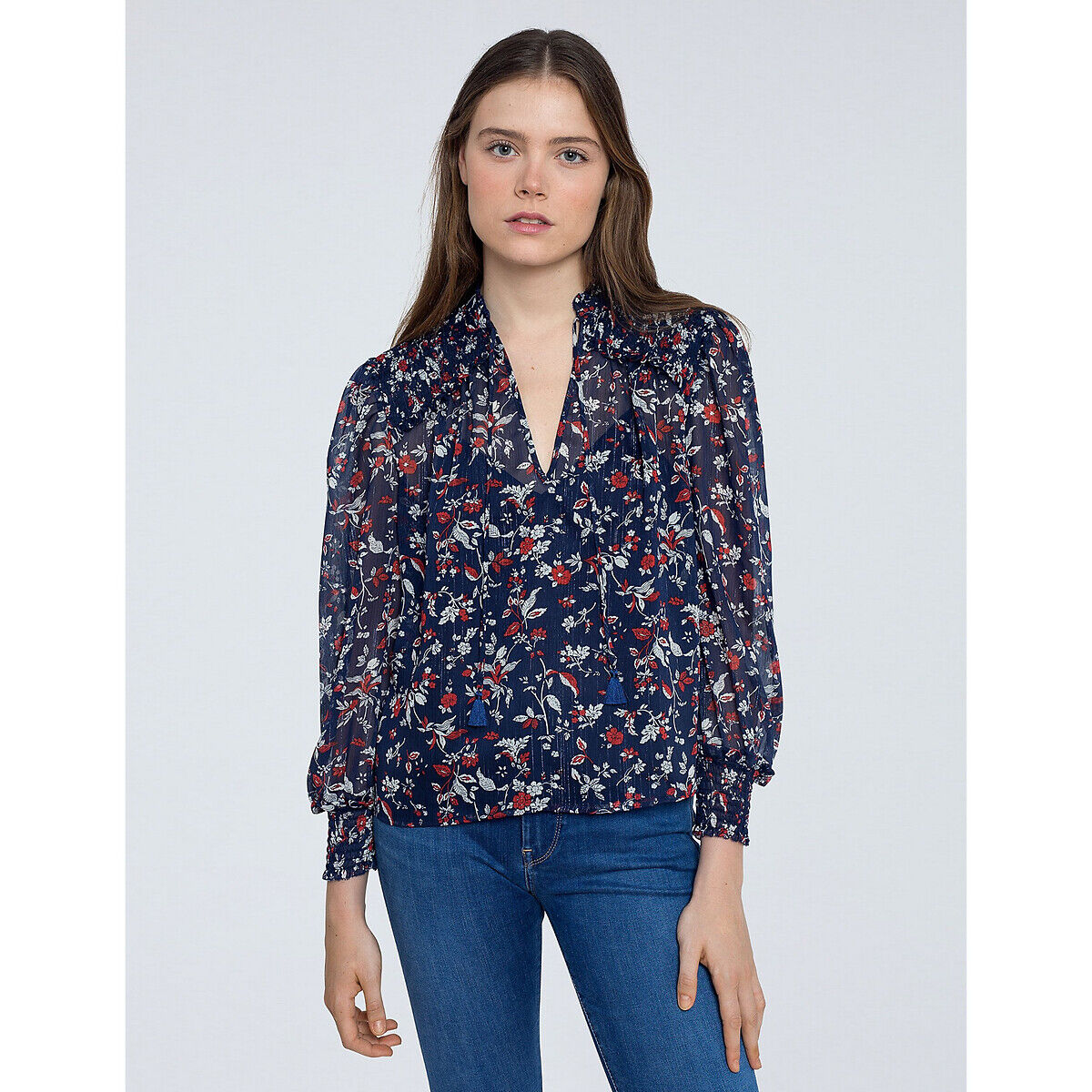 PEPE JEANS Blouse fleurie col V