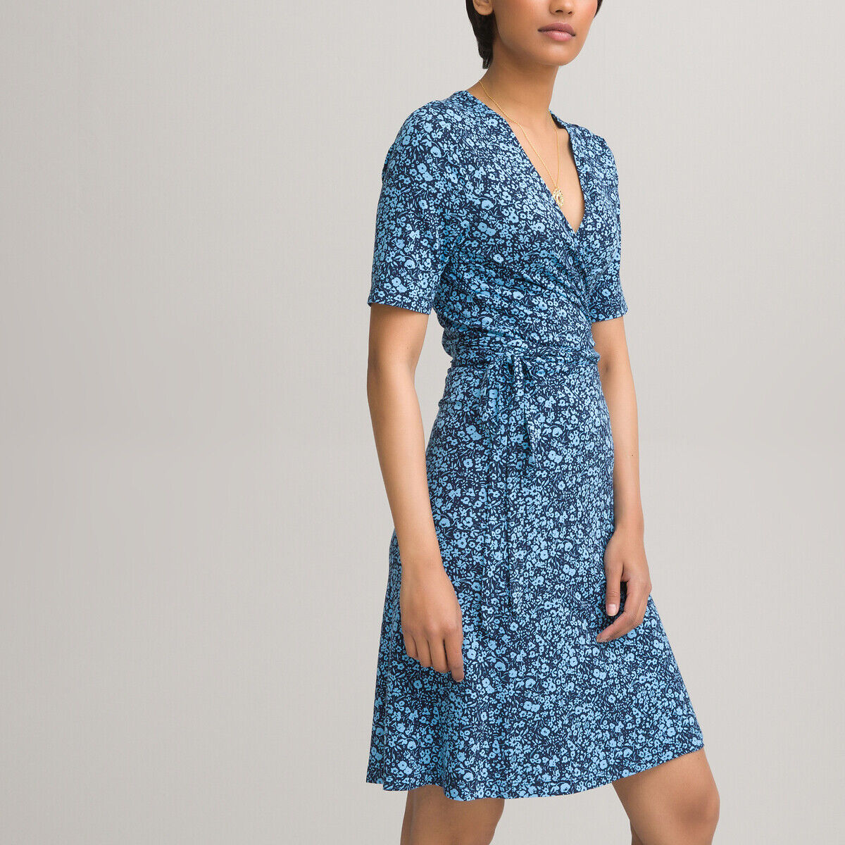 LA REDOUTE COLLECTIONS Robe portefeuille courte, maille imprimée fleurs