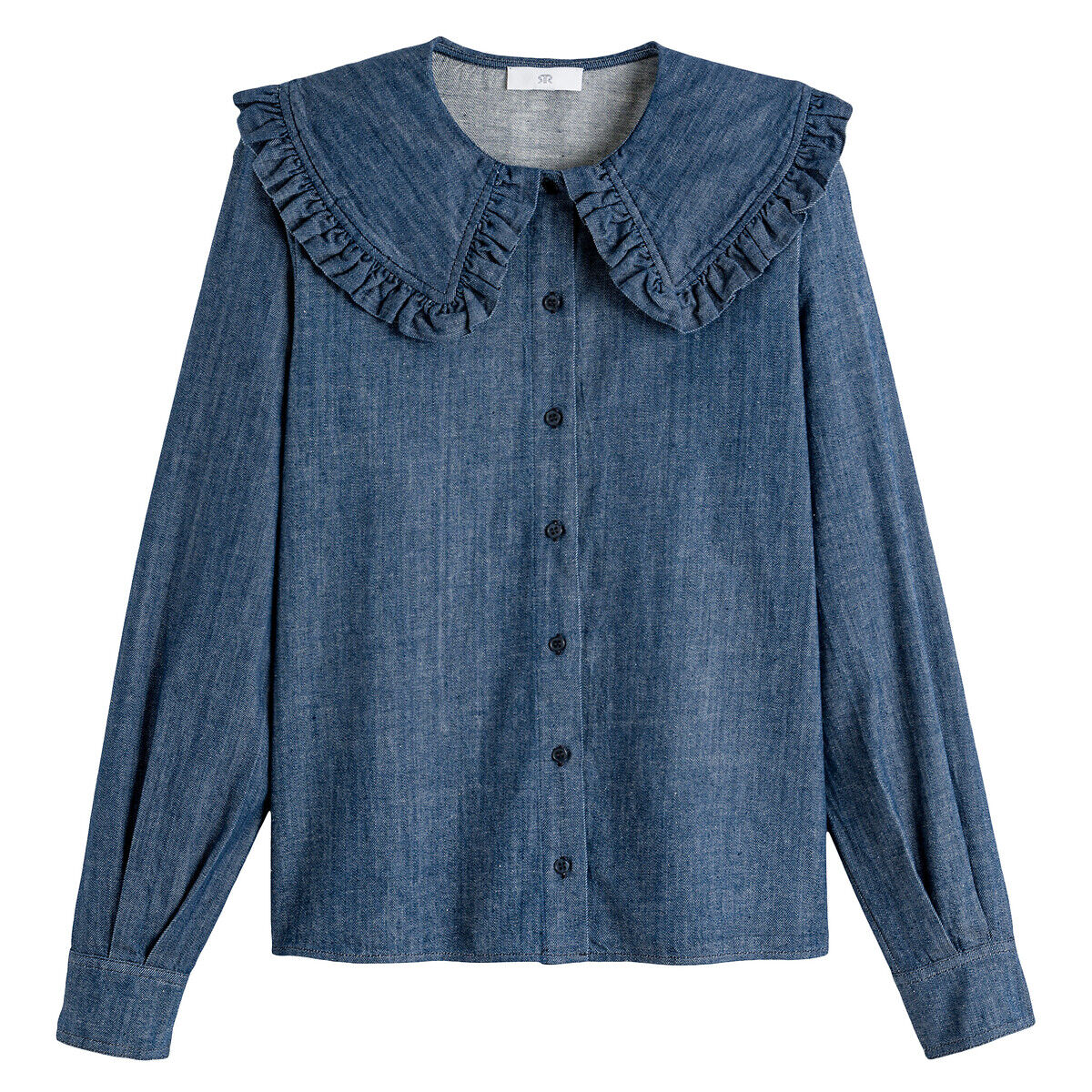 LA REDOUTE COLLECTIONS Chemise denim, col Claudine volanté