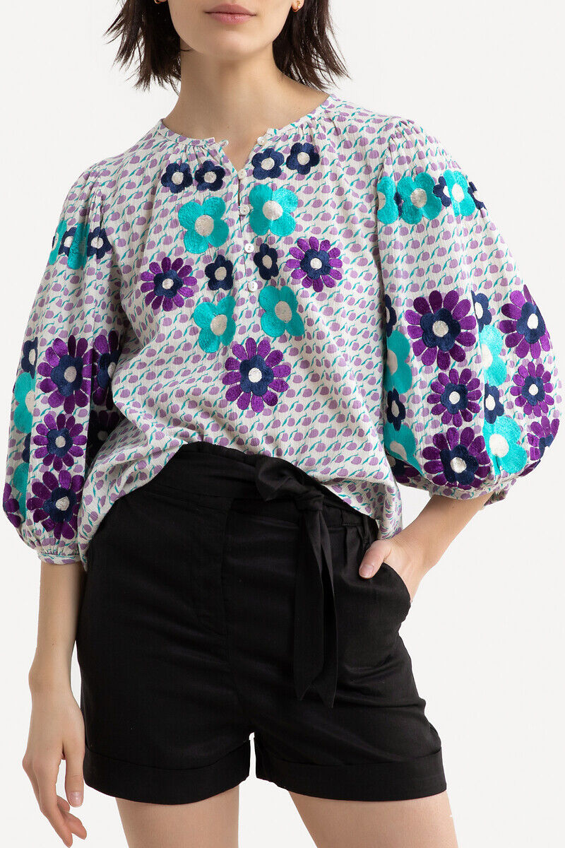 ANTIK BATIK Blouse imprimée, manches bouffantes APOLINE