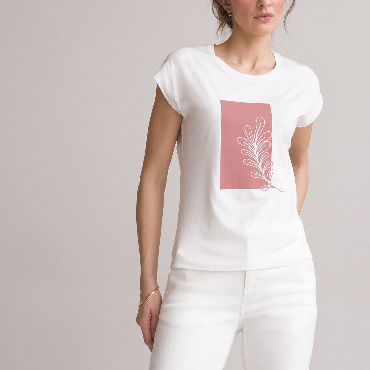 ANNE WEYBURN T-shirt imprimé devant, col rond, coton & modal