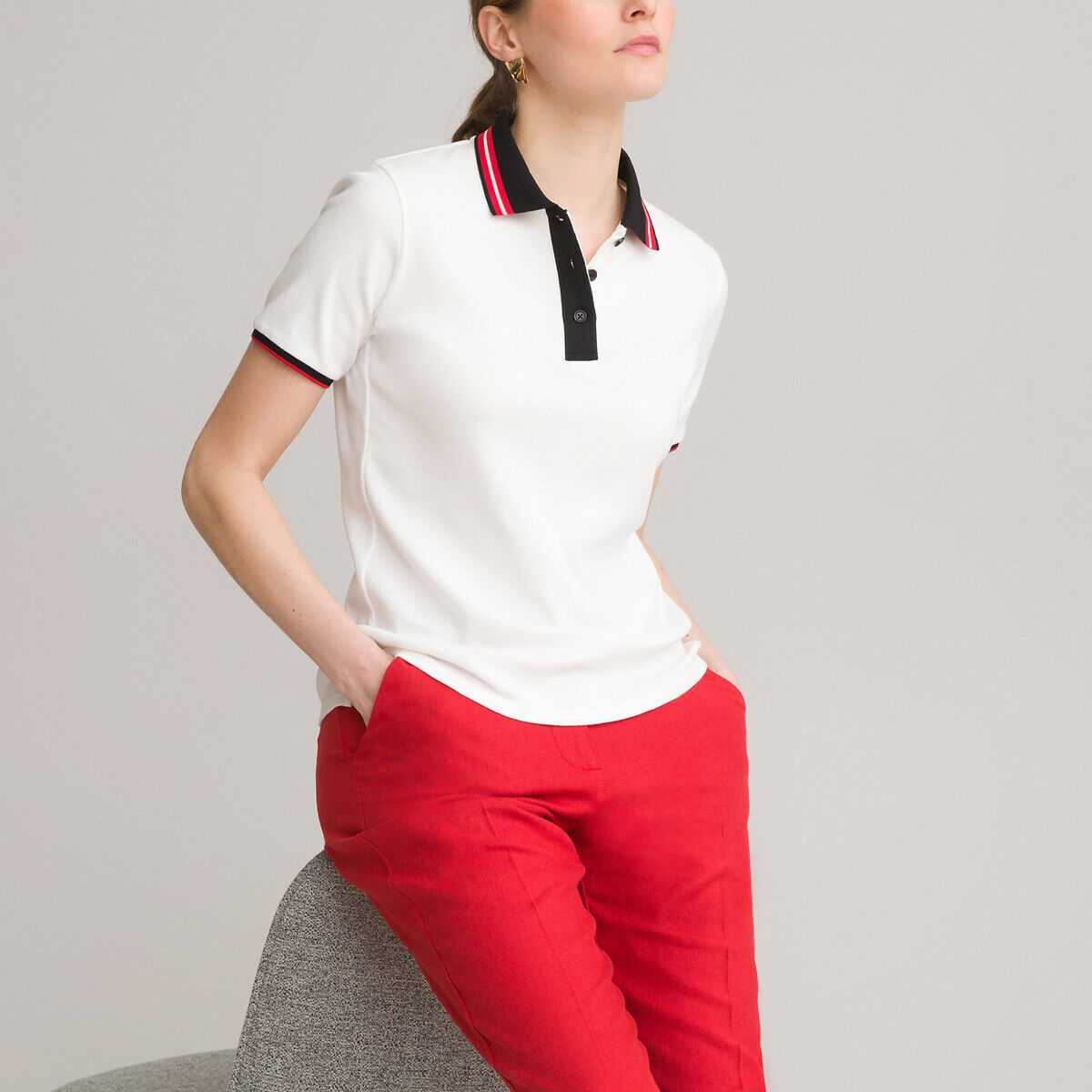 ANNE WEYBURN T-shirt col polo, manches courtes