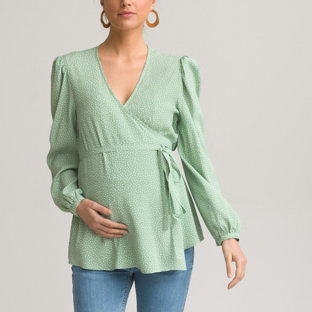 LA REDOUTE COLLECTIONS Blouse de grossesse cache-cœur imprimé à pois