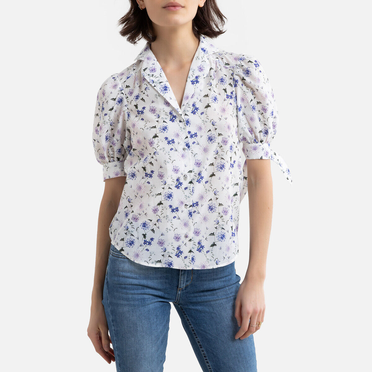 THE KOOPLES Chemisier en soie imprimé floral