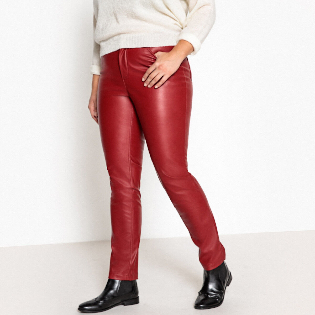 LA REDOUTE COLLECTIONS PLUS Pantalon 5 poches slim en simili