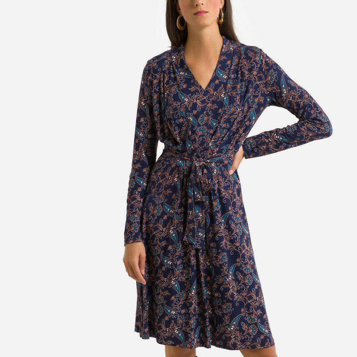 ANNE WEYBURN Robe évasée, imprimé floral, mi-longue