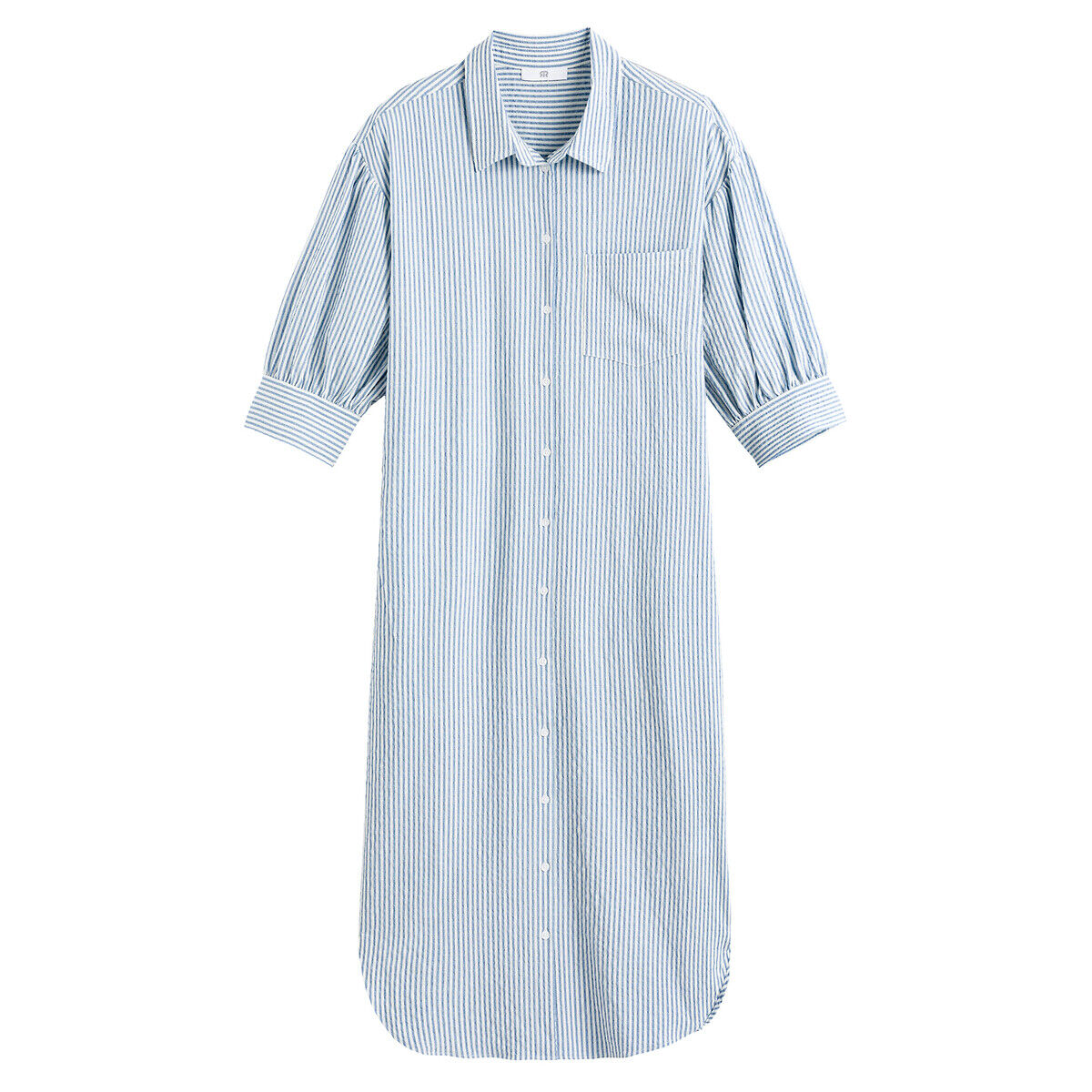LA REDOUTE COLLECTIONS Robe chemise longue, manches 3/4 rayée