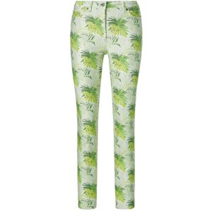 Madeleine Power-Stretch-Jeans mit exotischem Blätter-Print wollweiss / multicolor 42