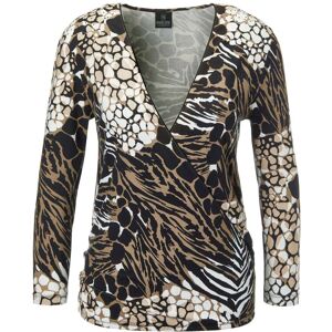 Madeleine Shirt mit Wickeleffekt und Animal-Print wollweiss / multicolor 34