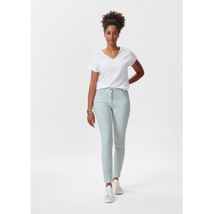 Madeleine Schmale 5-Pocket-Jeans mit Stickerei und Fransensaum hellmintgrün 18