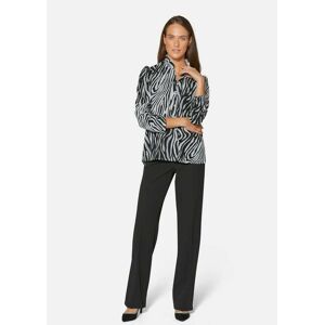 Madeleine Bluse mit Animal-Print und femininen Details schwarz / weiss 40