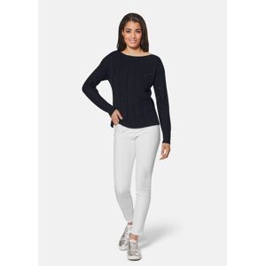 Madeleine Legerer Zopfmusterpullover mit Pailletten marine 44/46