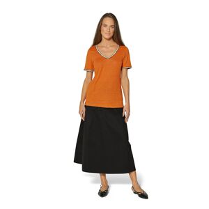 Madeleine Kurzarm-Shirt aus Leinen wüstenorange / multicolor 34