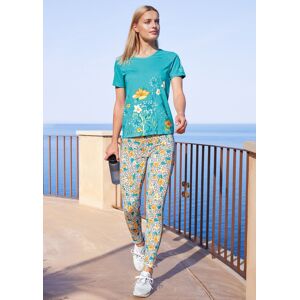 Madeleine Kurzarmshirt mit floralem Printmotiv helltürkis / multicolor 34